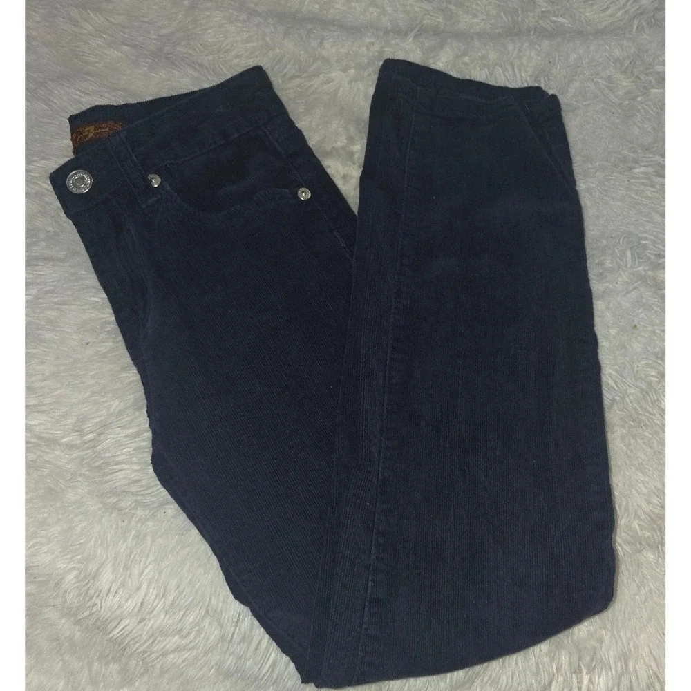 Kids Deep Navy Blue corduroy pants. 7 For All Mankind. Size 8, Slim straight - Picture 2 of 6